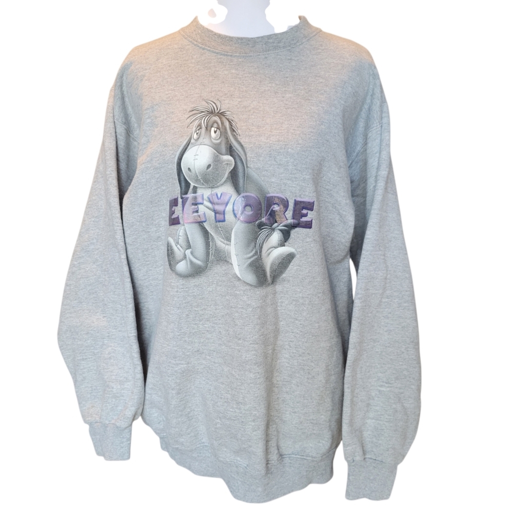 Eeyore Gray Cotton Blend Crewneck Sweatshirt